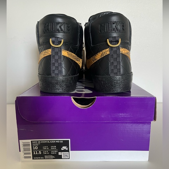 Nike SB Blazer Mid QS Supreme Black, Used (Size US Men’s 10.0) - Picture 4 of 5